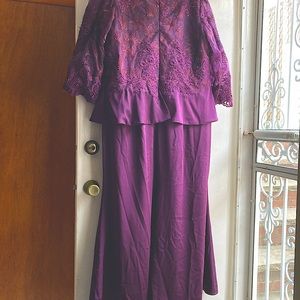Eggplant color dress…mother of bride or groom. Size 20.  Altered to 5 foot 5.